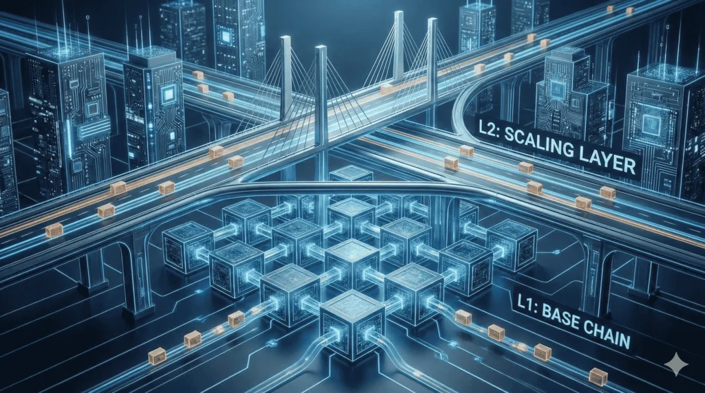Image of Layer 1 and Layer 2 Crypto Explained: How Blockchain Scaling Really Works in InvestKrypto